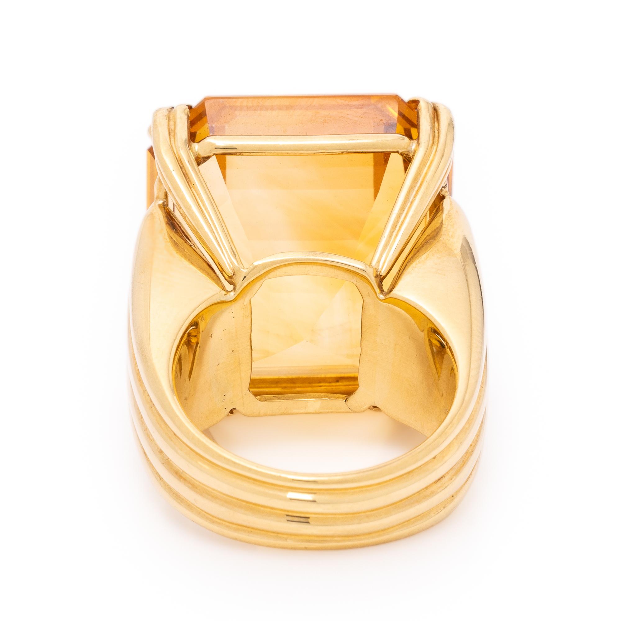 British, Citrine and Yellow Gold Ring