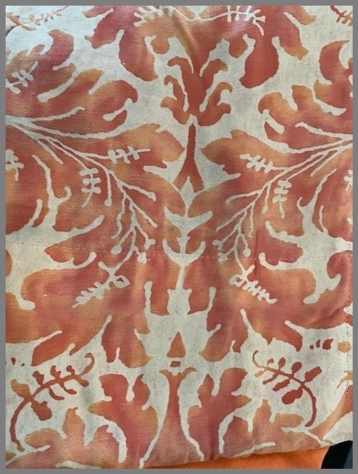 A Pair of Fortuny Printed Cotton Sevres Pattern Drapes — 20TH CENTURY