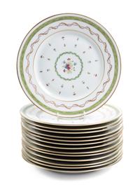 A Limoges Vieux Paris Vert Porcelain Dinner Service
