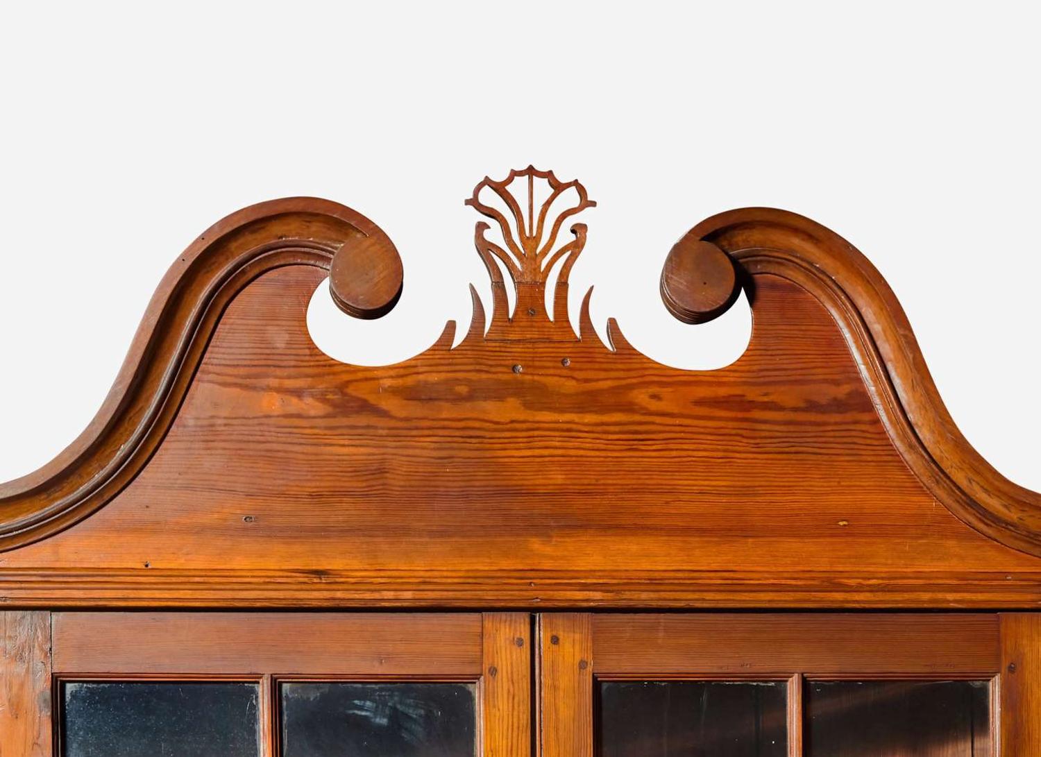 A Federal yellow pine corner cupboard, attributed to William Seay (active 1790-1800), Bertie County, NC, circa 1800