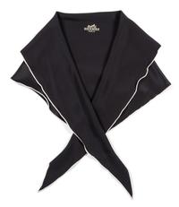 An Hermes Black Silk Triangle Scarf,