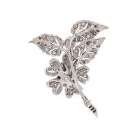 DIAMOND AND SAPPHIRE FLOWER BROOCH