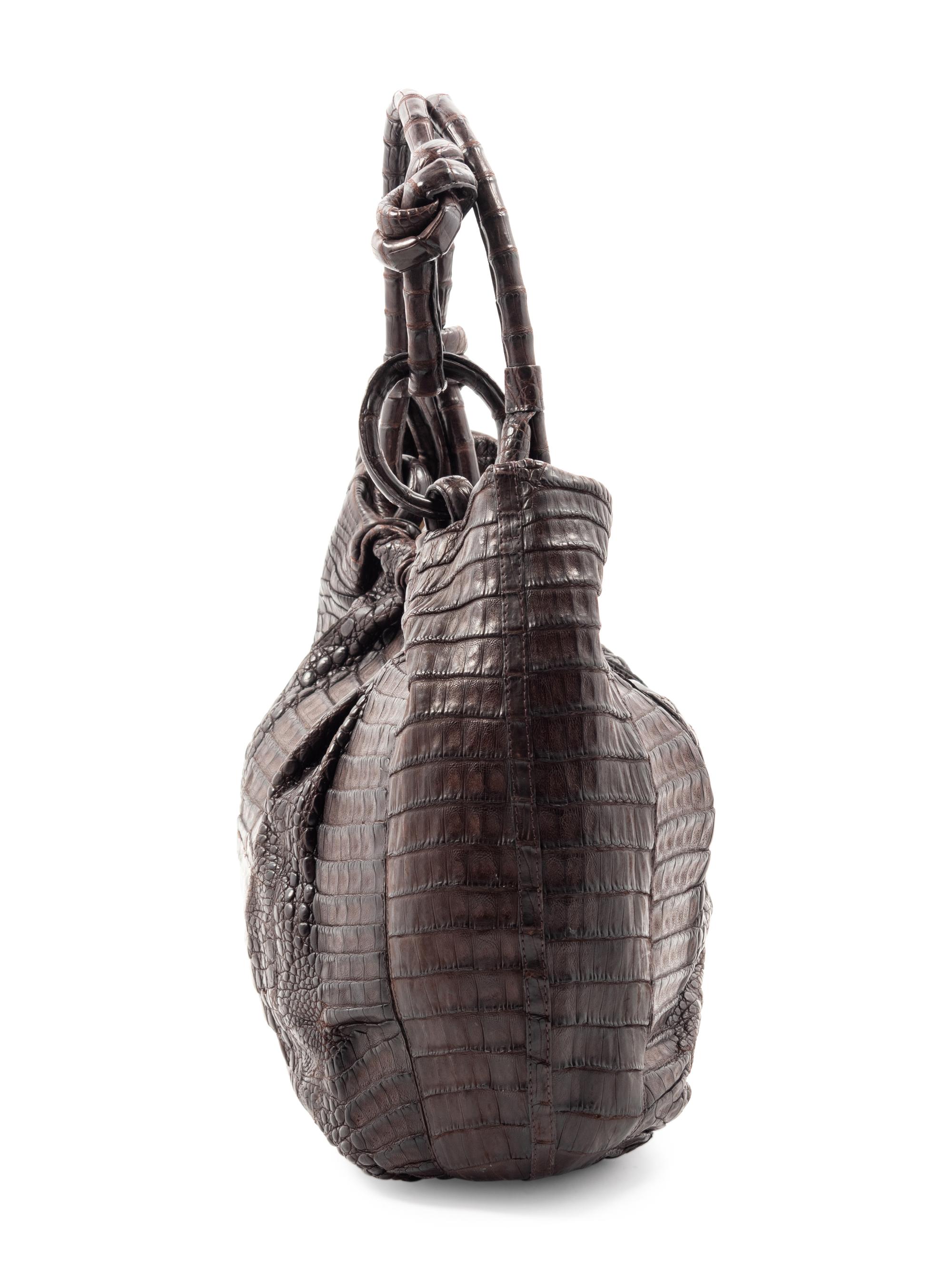 Nancy Gonzalez Crocodile Hobo Tote Bag, 1990-2000s