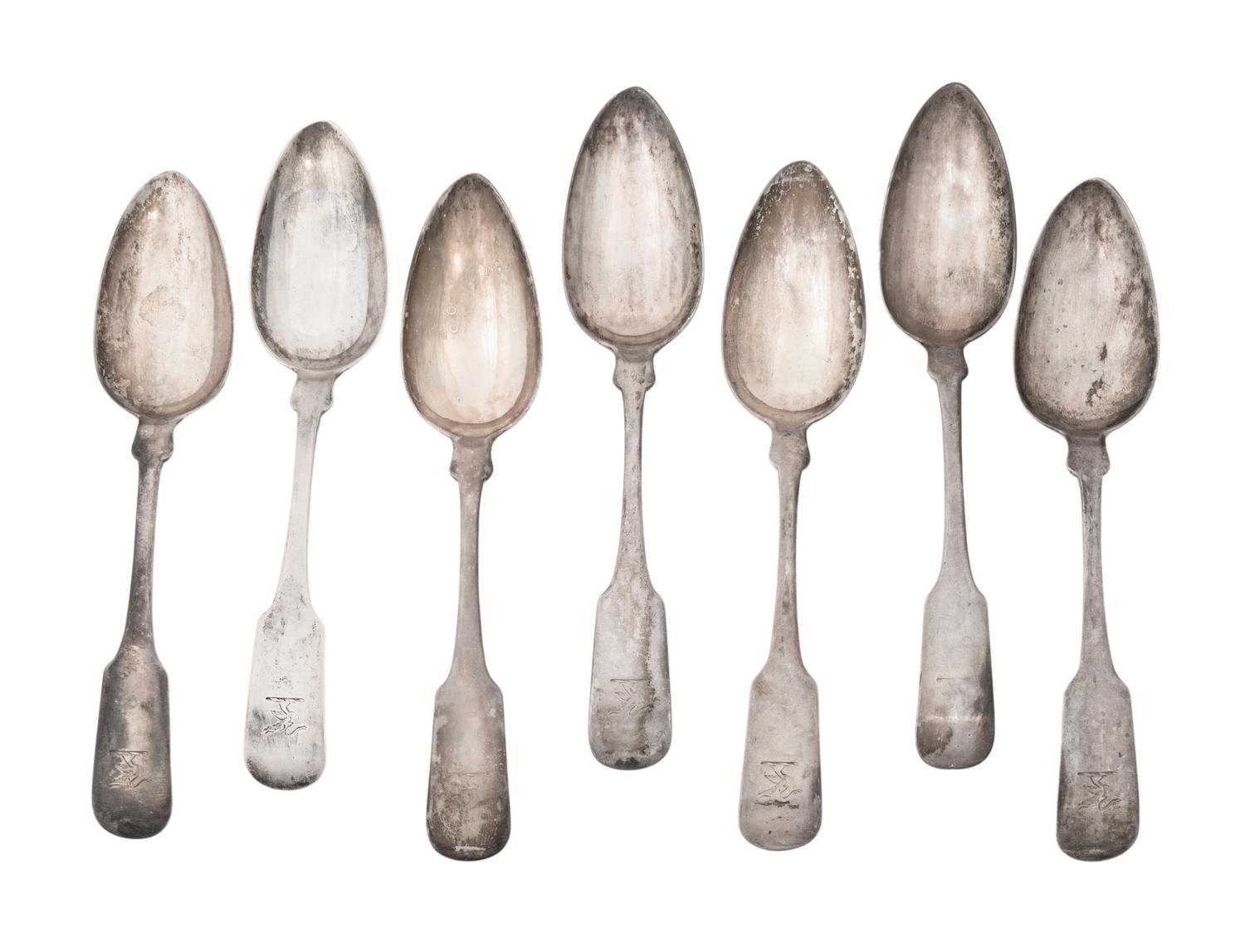 A Group of Coin Silver Spoons