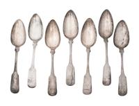 A Group of Coin Silver Spoons