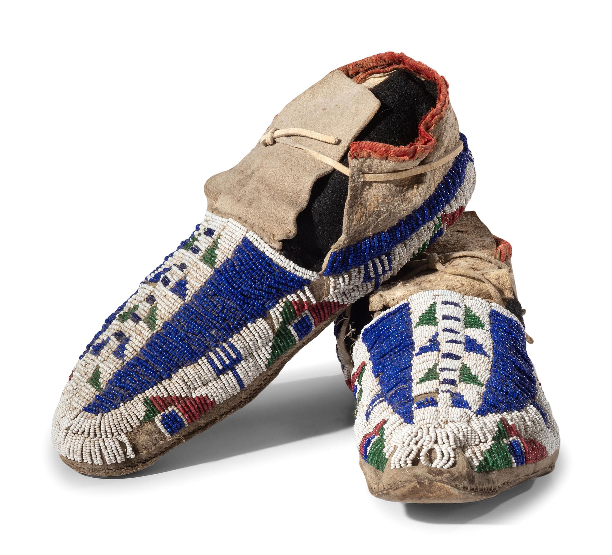 Sioux Beaded Hide Moccasins