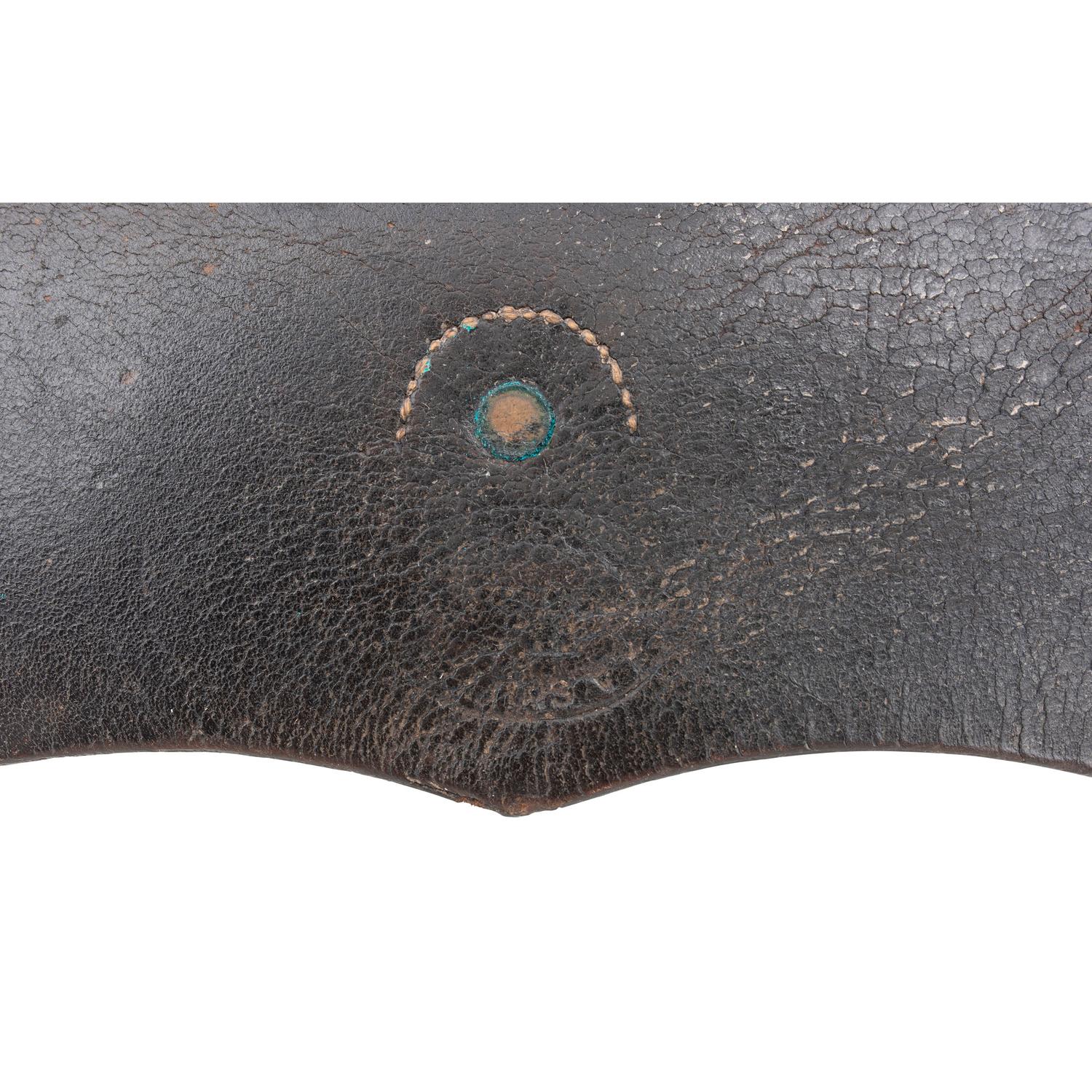 Group of US Civil War Accoutrements: Carbine Cartridge Box, 2 Cap Pouches and 2 Carbine Sockets