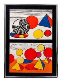 A pair of prints (Composition VII; Three Pyramids)
