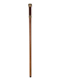 A Brass and Mahogany Mounted Malacca Ship's Captain 'System' Walking Stick