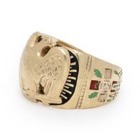 Yellow Gold and Enamel Masonic Ring