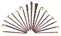 A Collection of Eighteen Canes and Walking Sticks Length of longest 3 inches. — Linda Johns-Kaysing and others