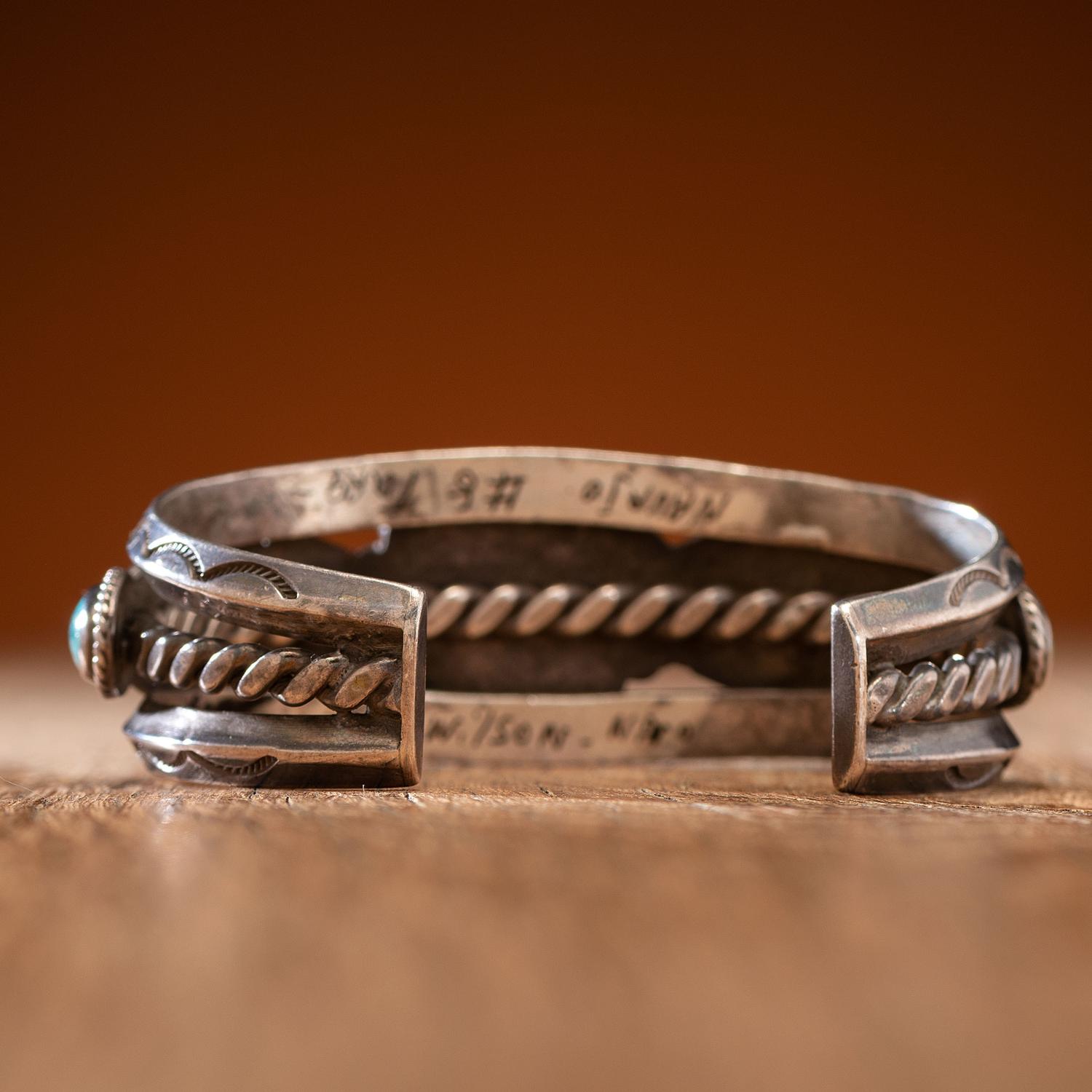 Navajo Silver and Turquoise Cuff Bracelet