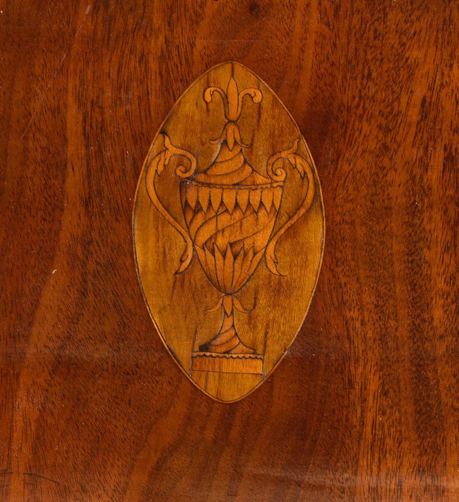 A Federal Marquetry Inset Mahogany Pier Mirror