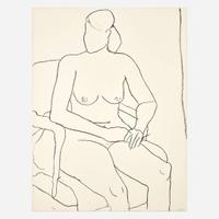 Richard Diebenkorn (American, 1922-1993) Seated Nude