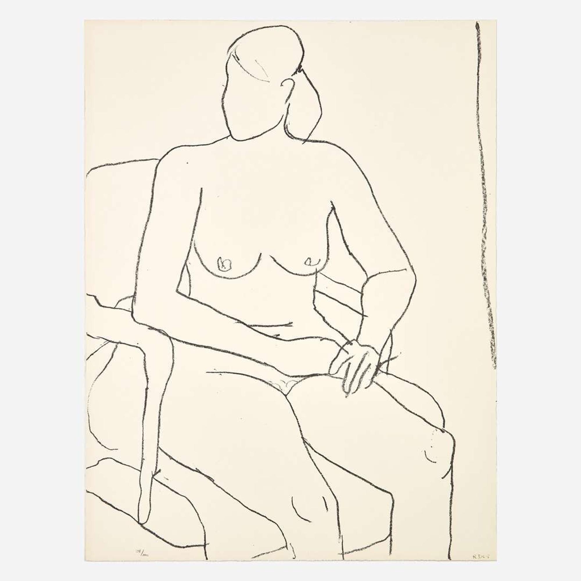 Richard Diebenkorn (American, 1922-1993) Seated Nude