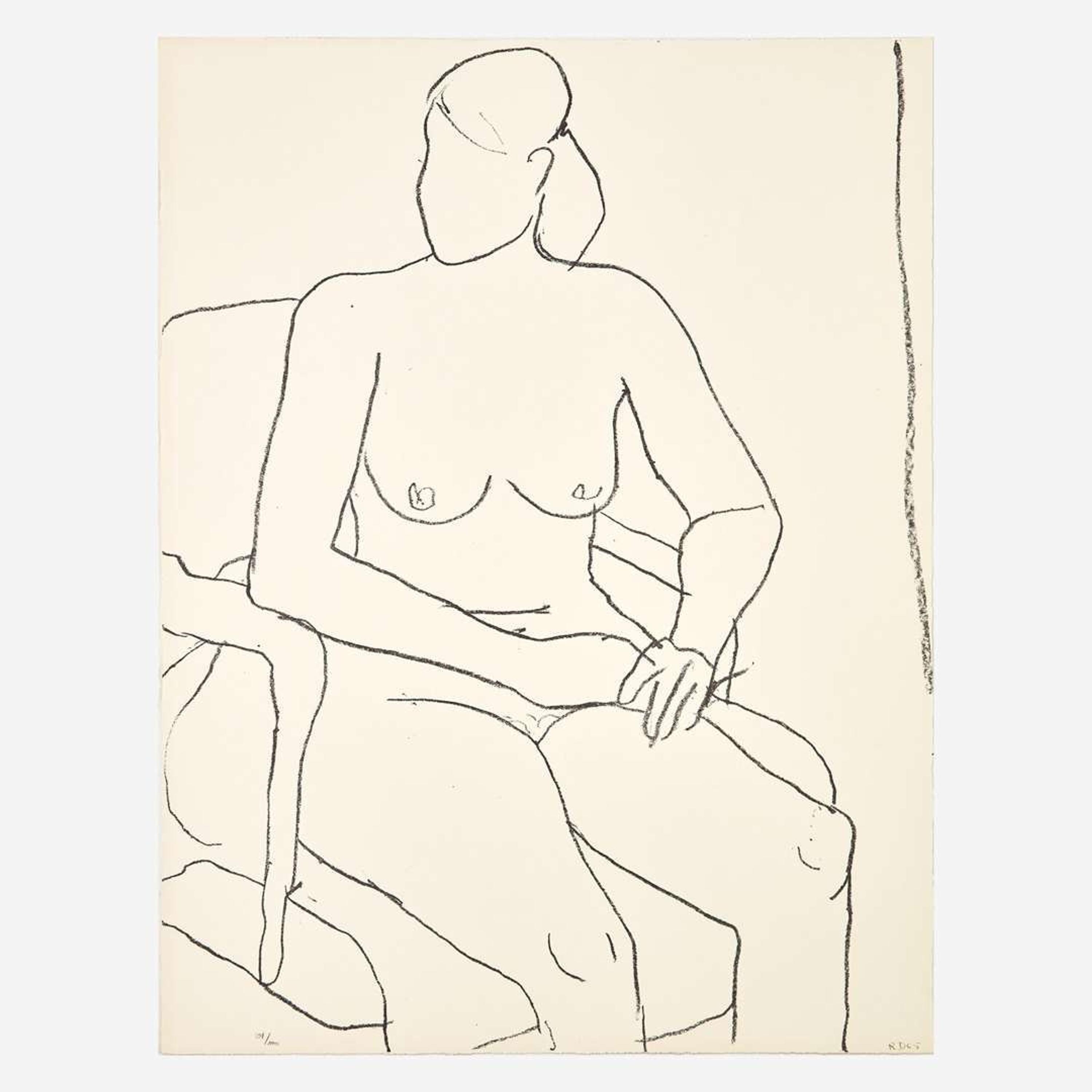 Richard Diebenkorn (American, 1922-1993) Seated Nude