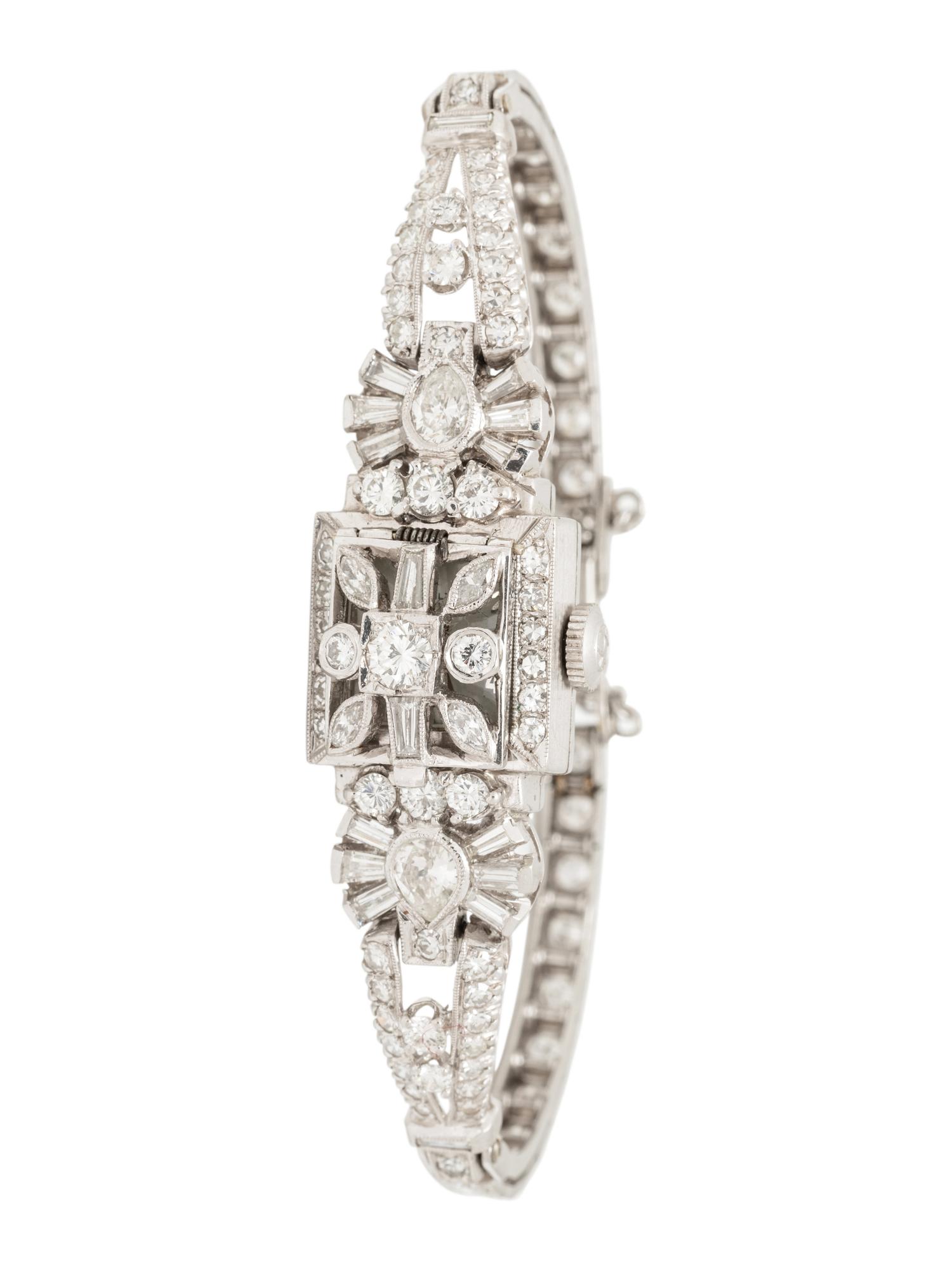 HAMILTON, PLATINUM AND DIAMOND HIDDEN DIAL WATCH