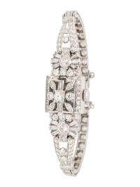 HAMILTON, PLATINUM AND DIAMOND HIDDEN DIAL WATCH