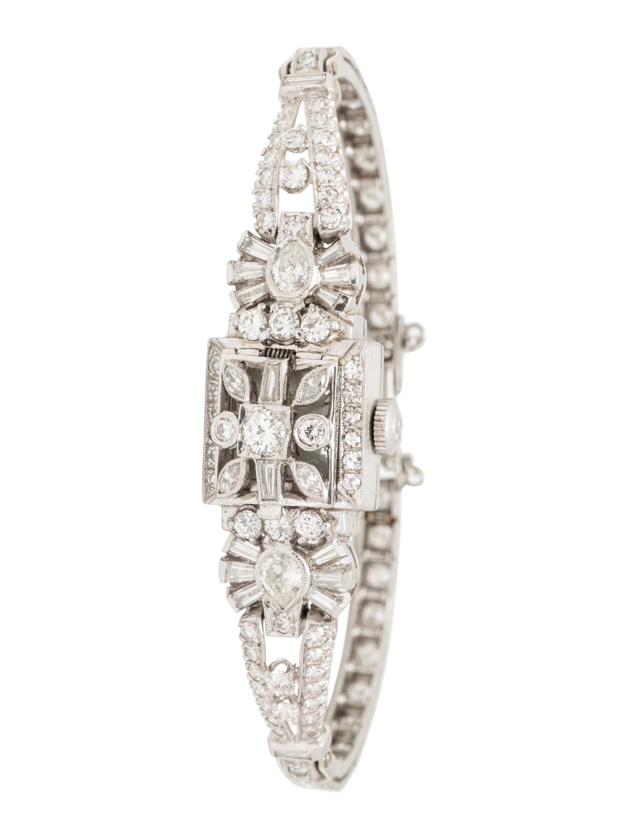 HAMILTON, PLATINUM AND DIAMOND HIDDEN DIAL WATCH