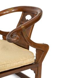 A Pair of Baker Furniture Walnut Horseshoe Back Chairs