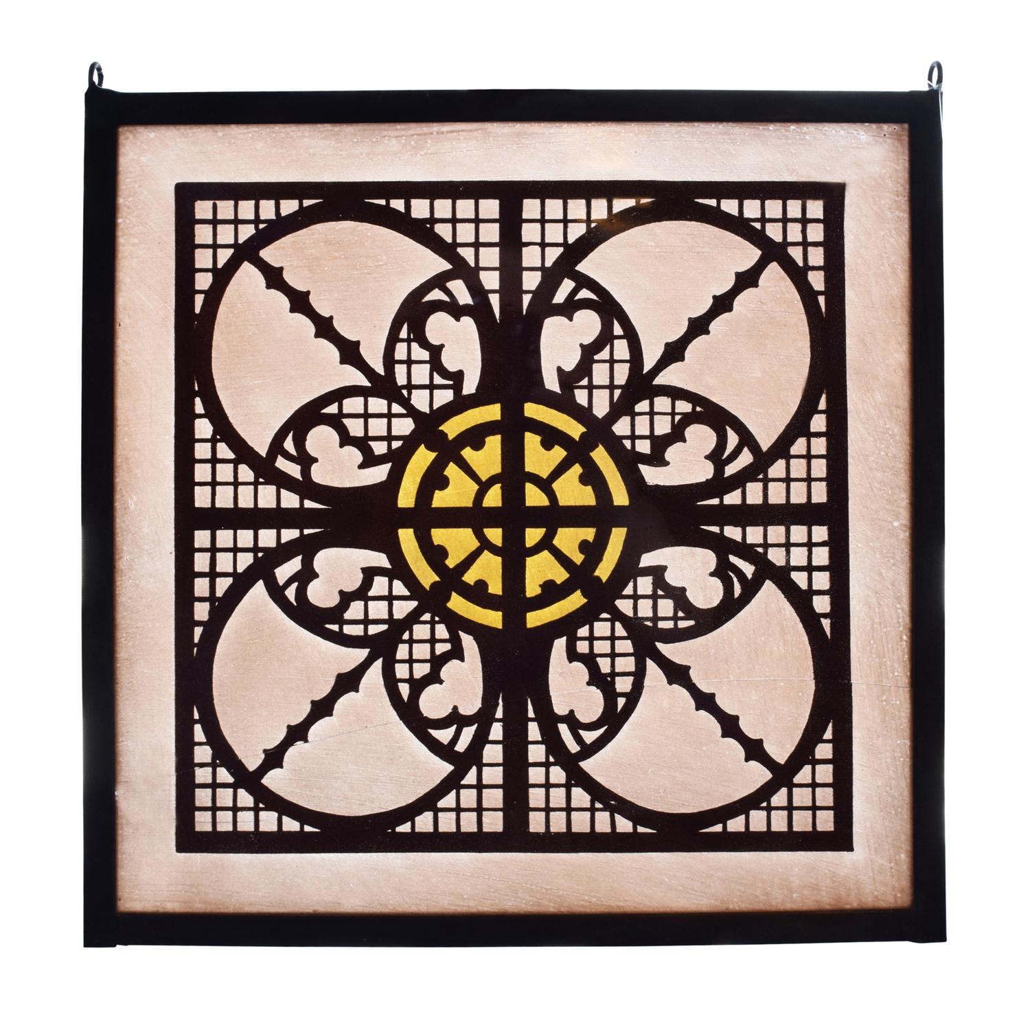 A Drehobl Brothers Art Glass Window 10.5" W x .25" D x 10.5" H — United States, Circa 1920
