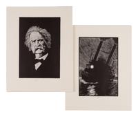 [PENNYROYAL PRESS]. CLEMENS, Samuel Langhorne (1835-1910). Adventures of Huckleberry Finn . Barry Moser, illustrator. West Hatfield, MA: Pennyroyal Press, 1985.