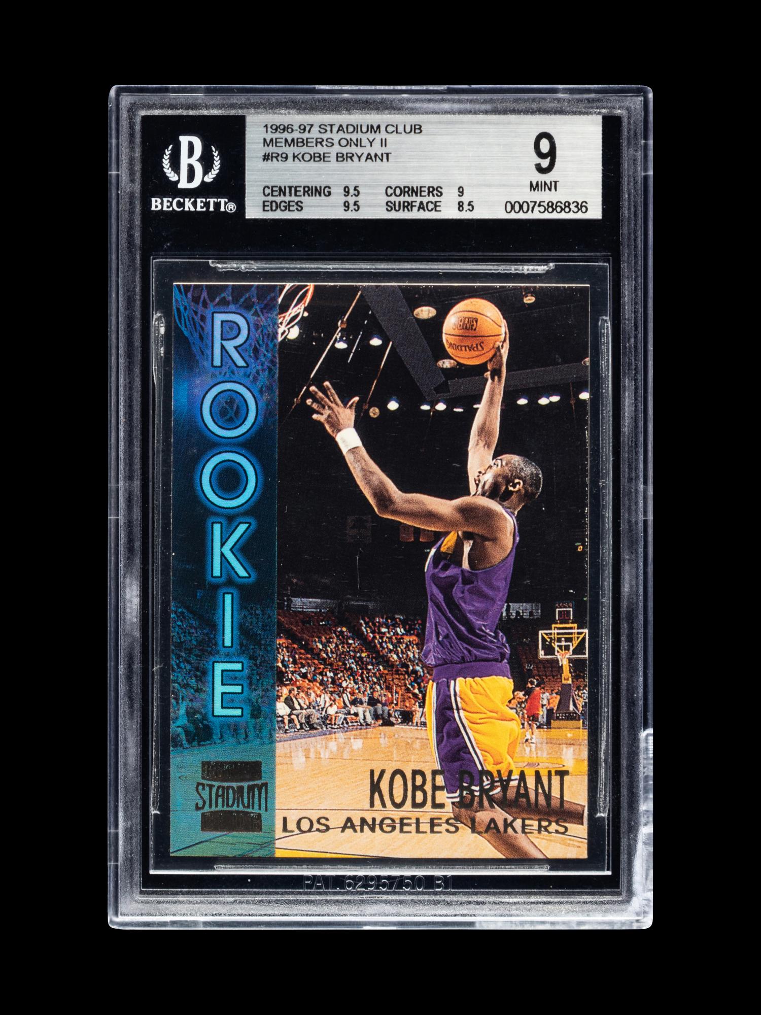 A Group of 1996-97 Topps Stadium Club Kobe Bryant Rookie Basketball Cards,