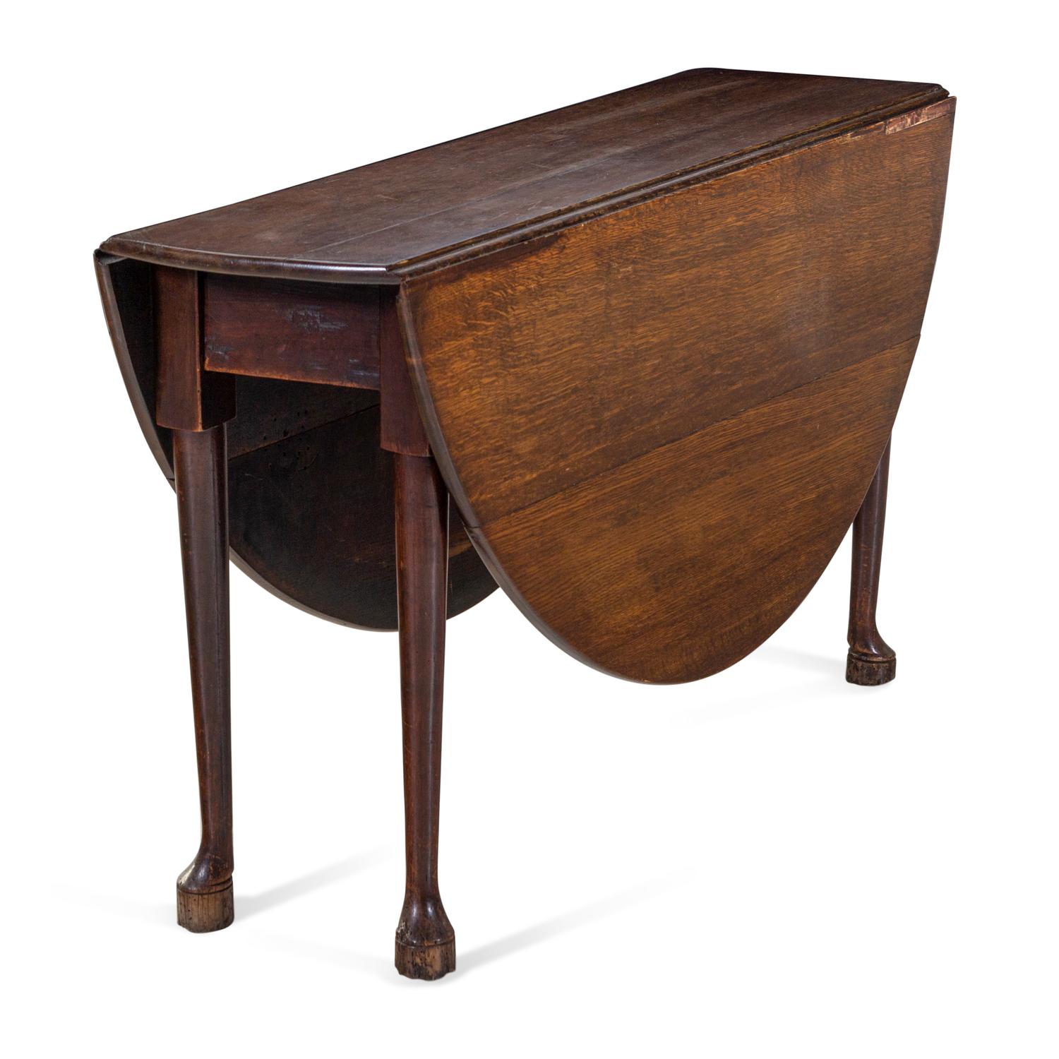 A Queen Anne Oak Drop-Leaf Table