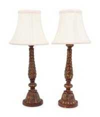 A Pair of Giltwood Table Lamps