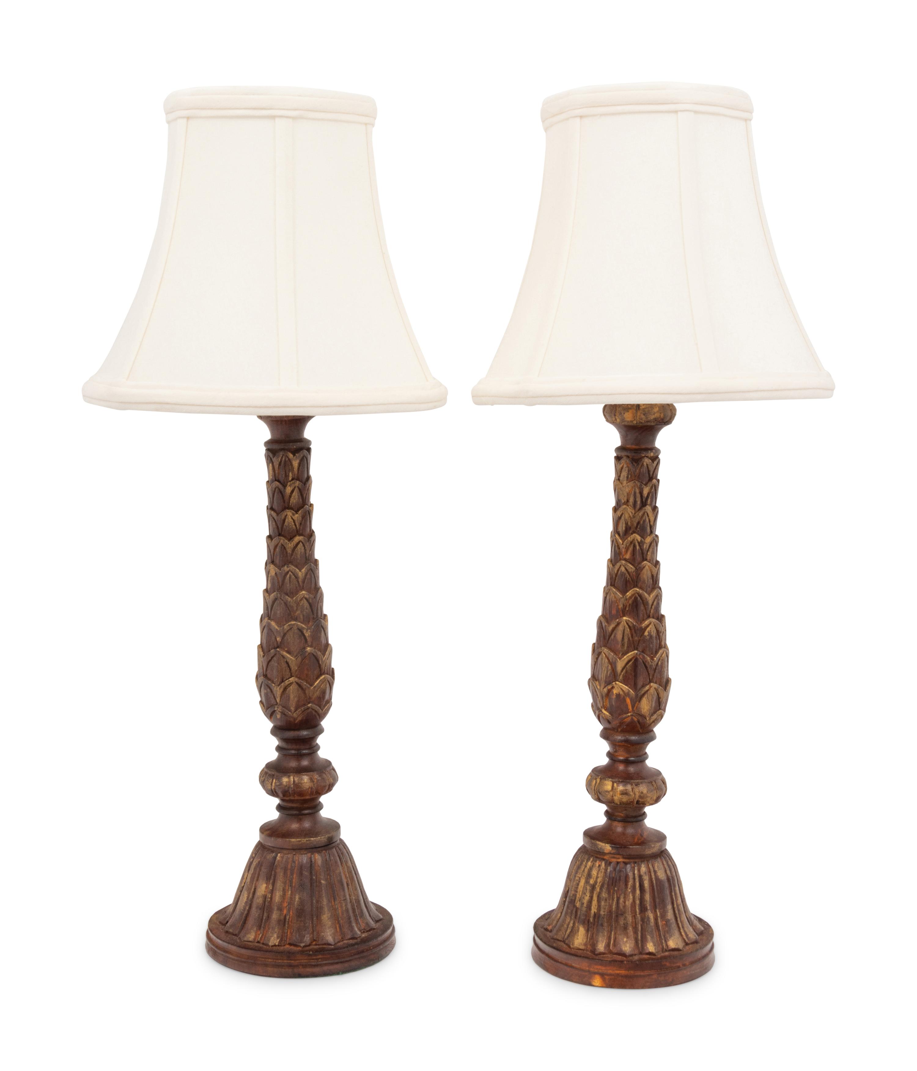 A Pair of Giltwood Table Lamps