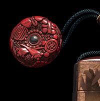A Japanese Gold Decorated Wood Single-Case Inro