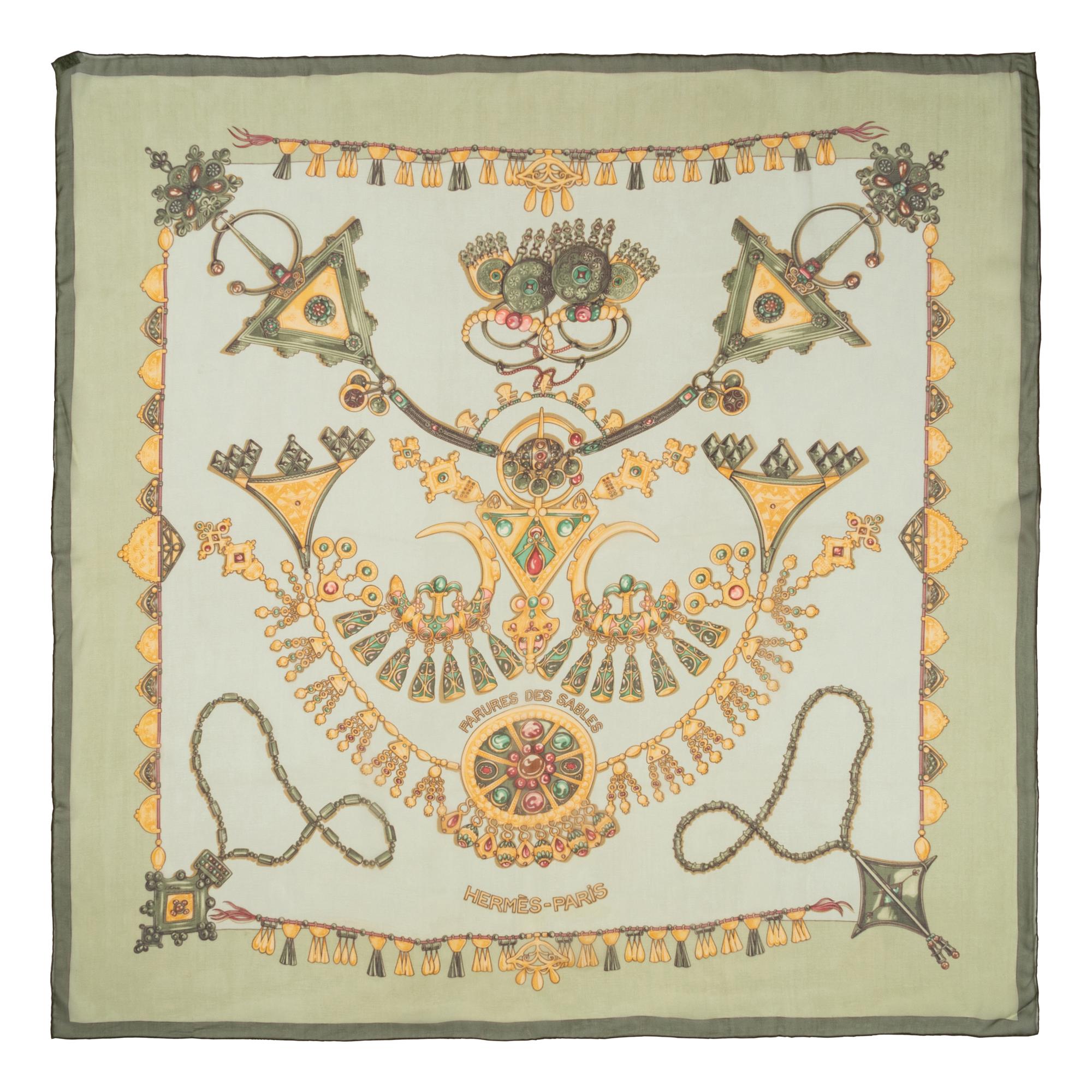 Three Hermès 90cm Silk Chiffon Scarves