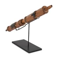 Standing Rock Sioux Carved and Painted Puzzle Pipe Stem
