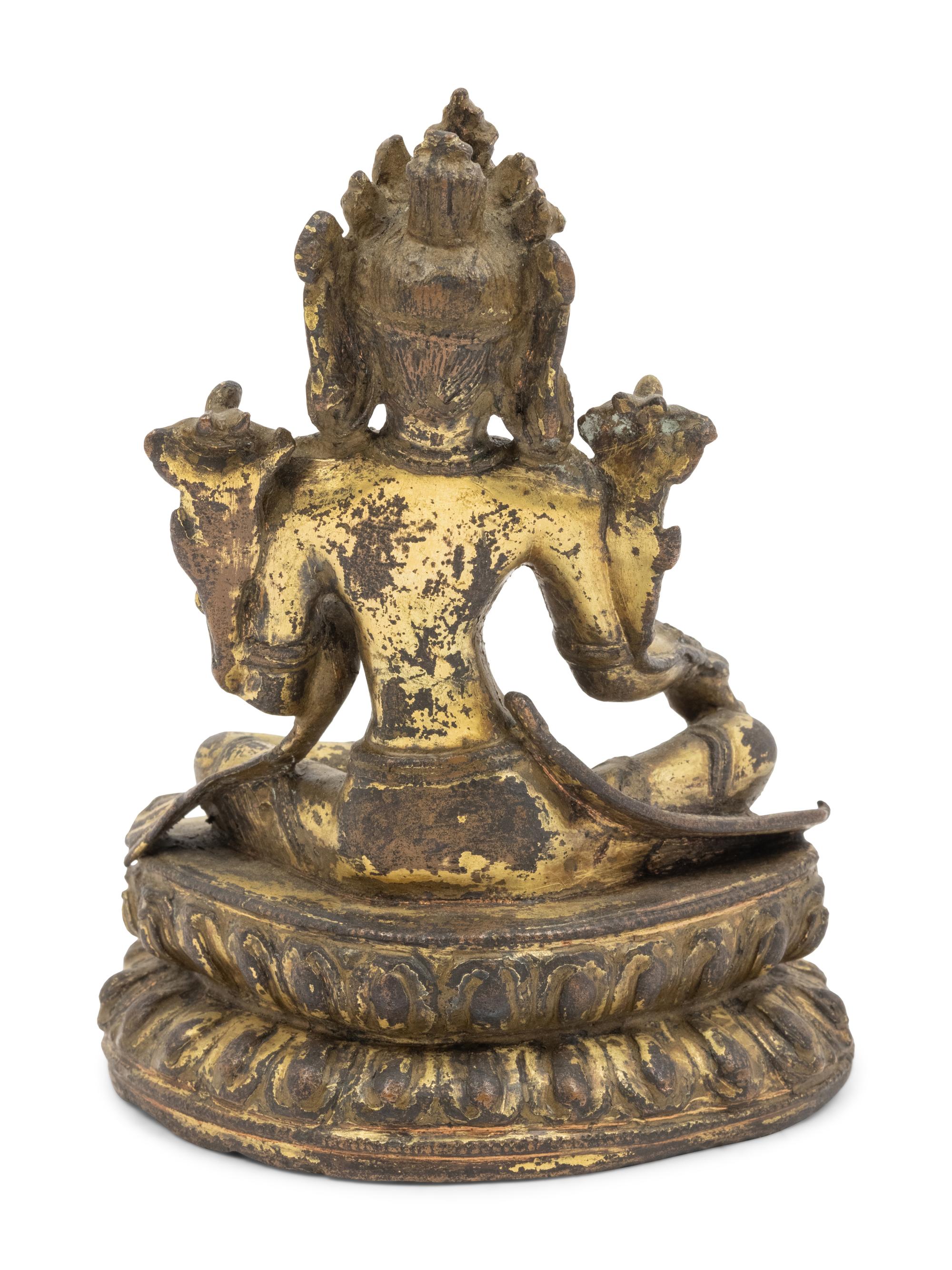 A Tibetan Gilt Bronze Seated Figure of Tara