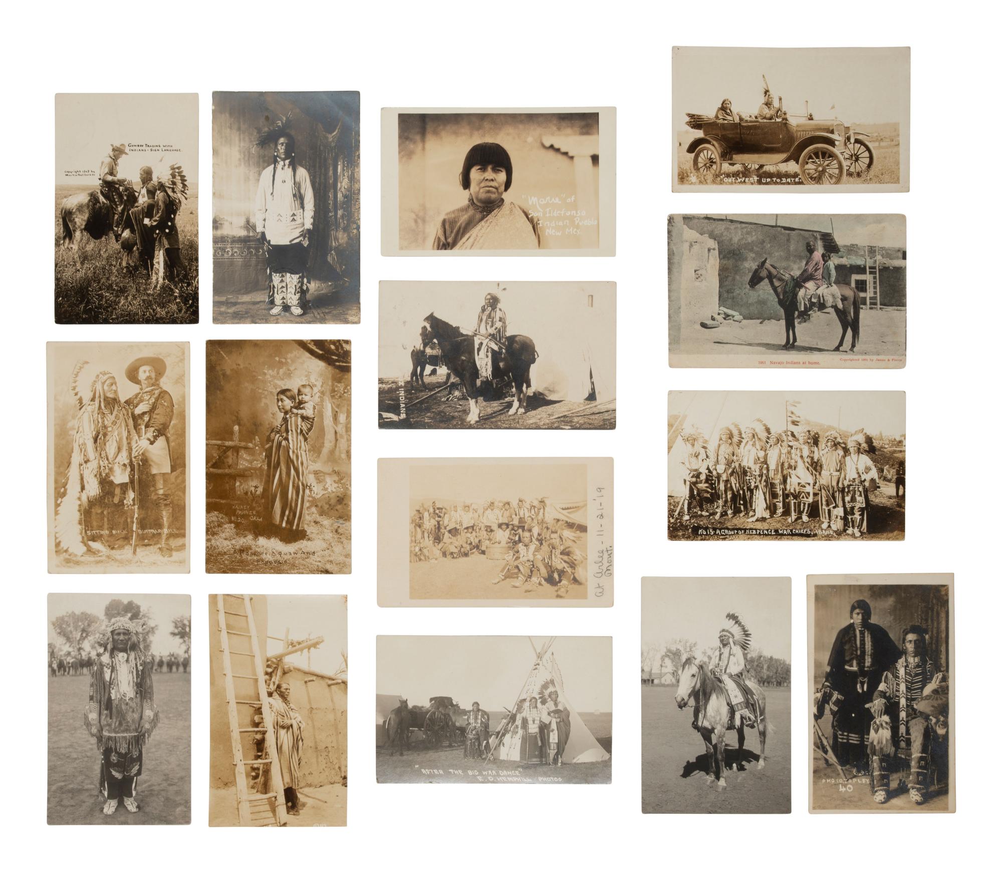 [NATIVE AMERICANS]. A group of 45+ postcards of Native Americans, incl. real photo postcards.