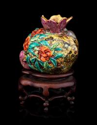 A Famille Rose Porcelain Model of a Pomegranate