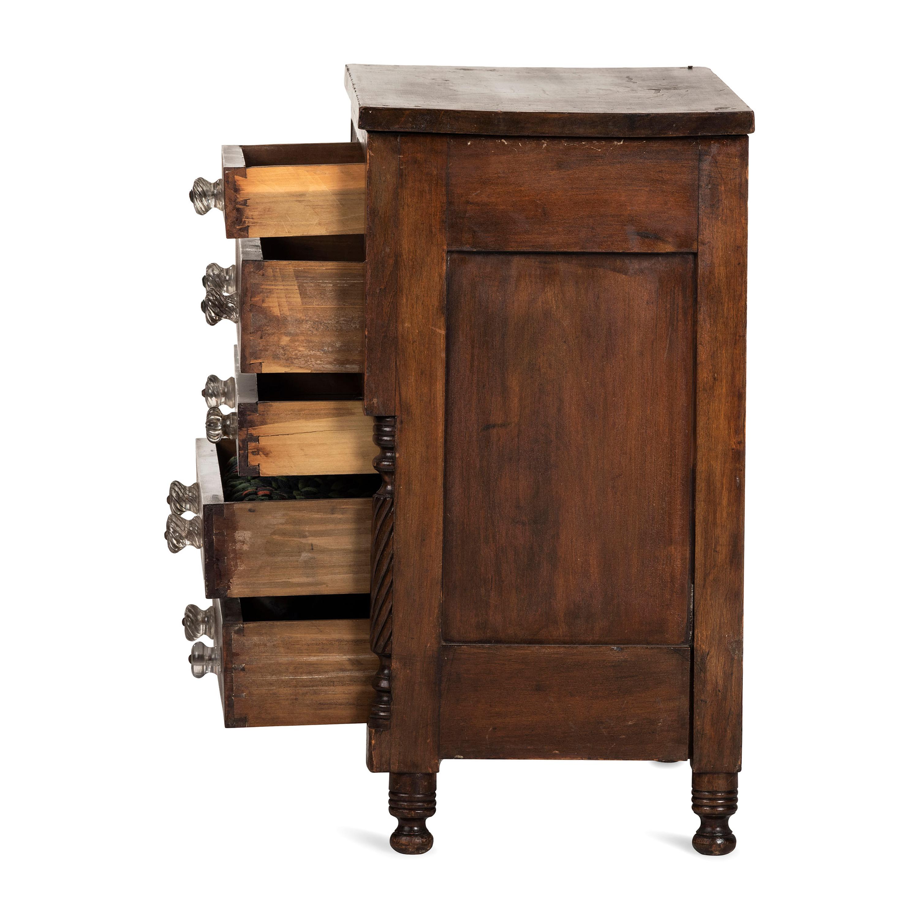 A Classical Ohio Cherrywood and Walnut Child’s Chest of Drawers