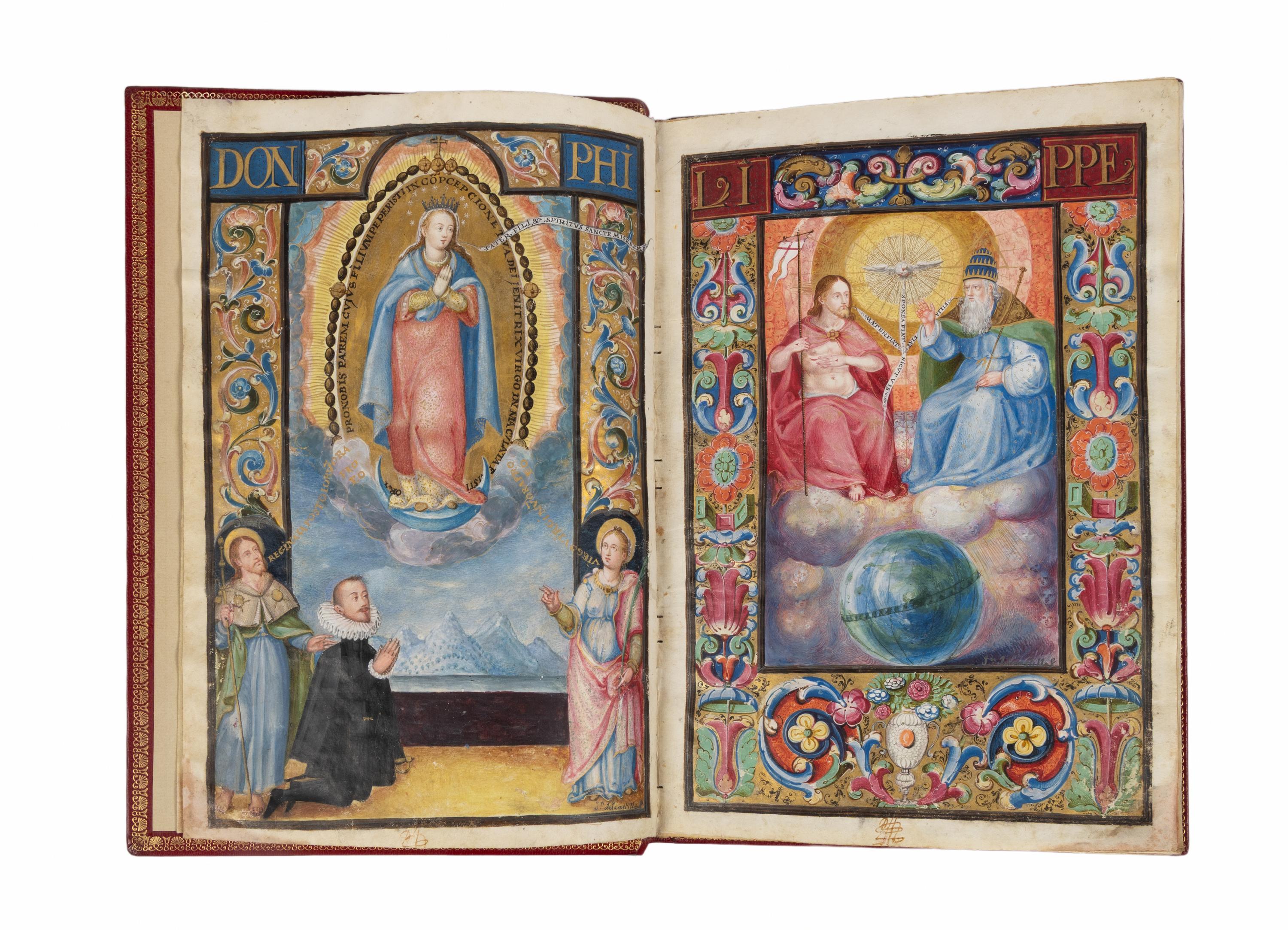 JUAN DEL CASTILLO (likely) (Seville, c. 1584-1640) Carta Ejecutoria de hidalguía (for Diego Maldonado), Illuminated manuscript on parchment [Spain, Granada and Seville, c. 1604–1605]