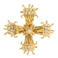 An 18 Karat Yellow Gold and Diamond Maltese Cross Pendant/Brooch, Schlumberger for Tiffany & Co., 17.50 dwts.