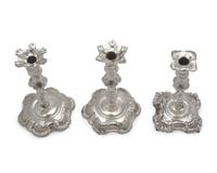 A Group Of Six George II Sterling Silver Taper Sticks