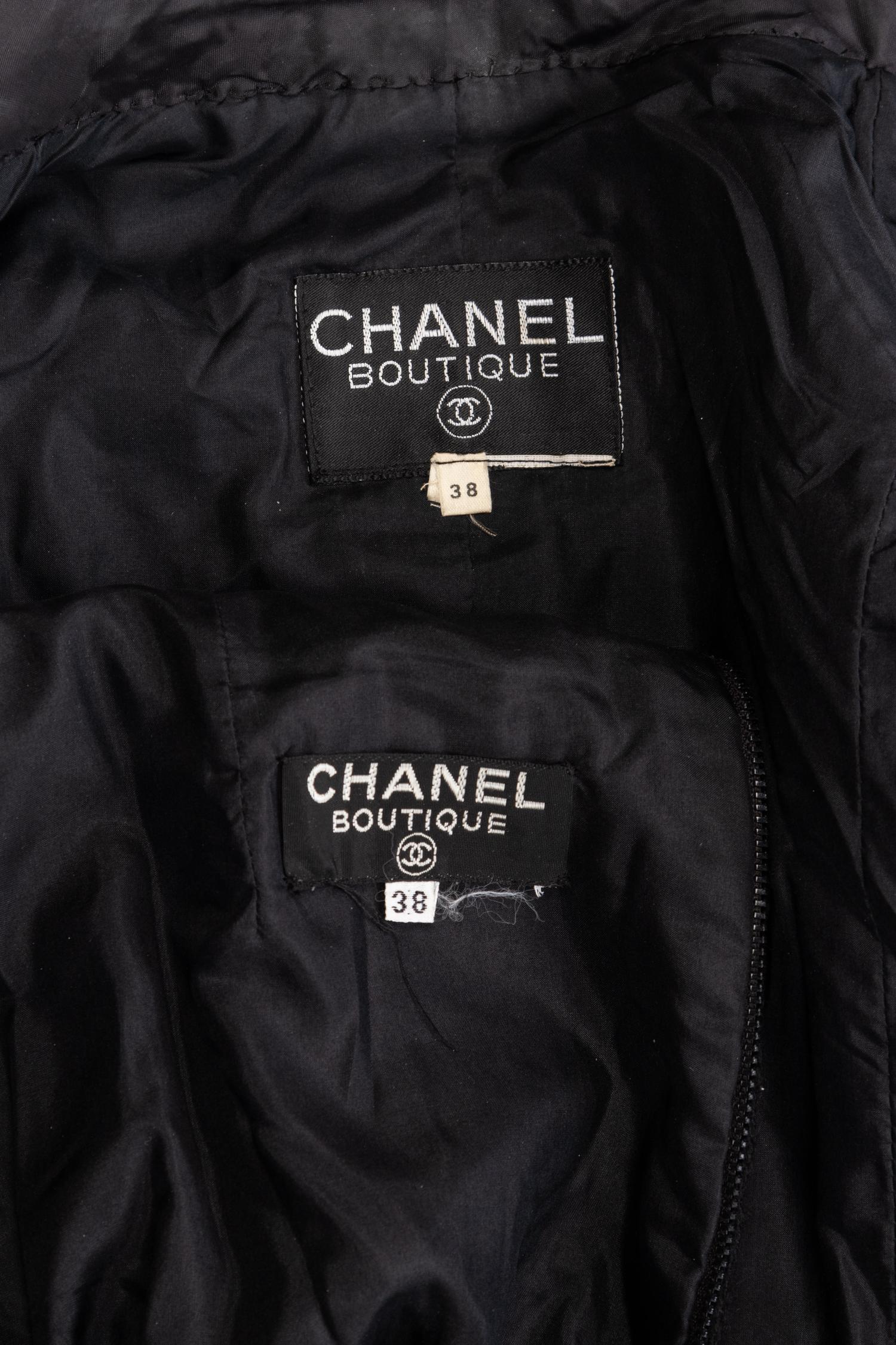 Chanel Black and White Skirt Suit, 1990-2000s