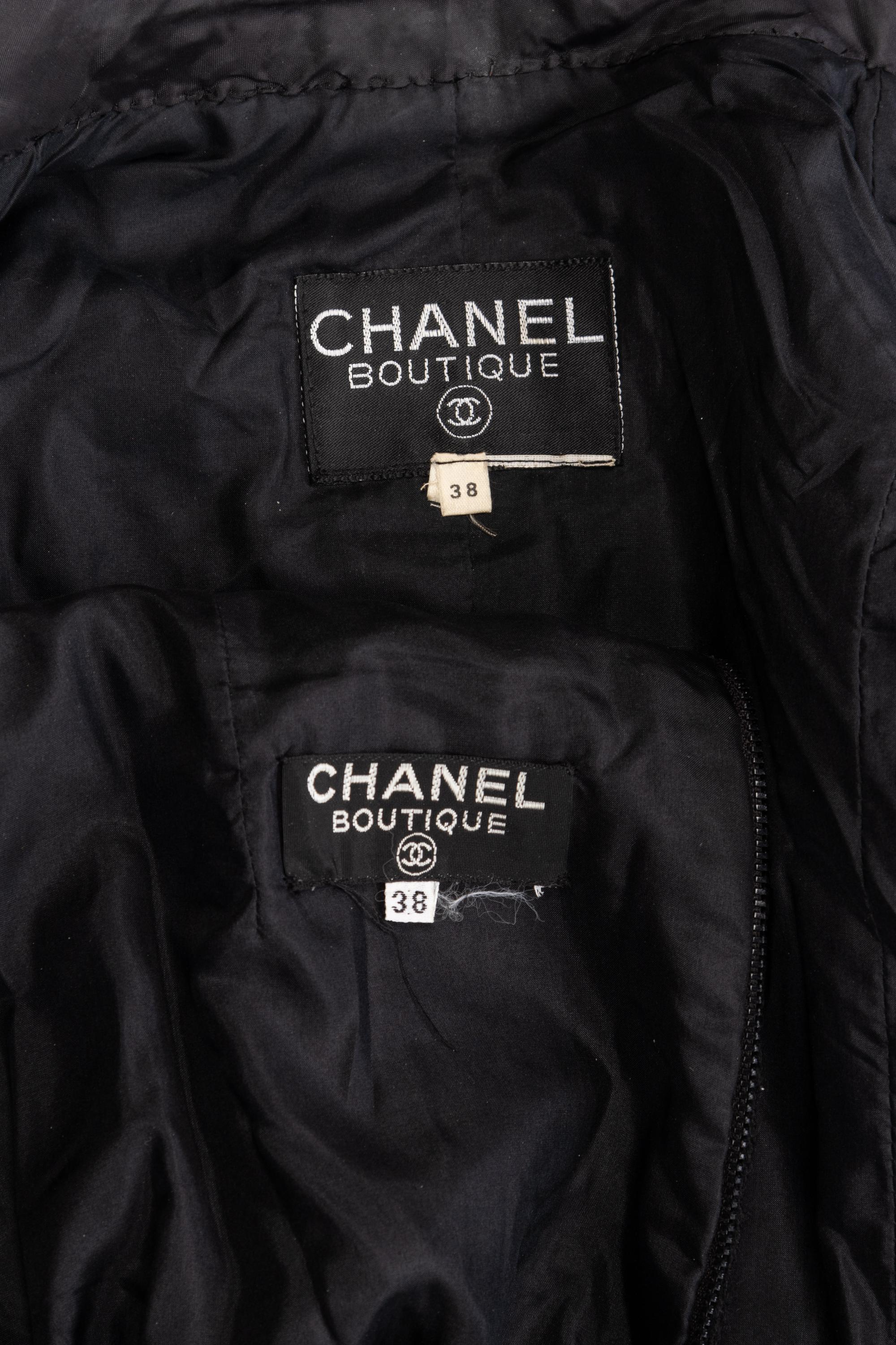 Chanel Black and White Skirt Suit, 1990-2000s