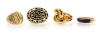 A Collection of 14 Karat Yellow Gold Rings, 16.10 dwts.