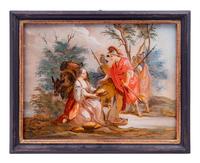 A Continental Reverse Painting on Glass