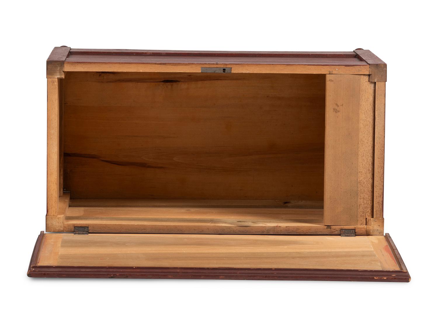 A Late Federal Red Painted Poplar Blanket Box