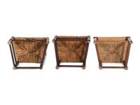 Three William and Mary Bannister-Back Rush-Seat Side Chairs
