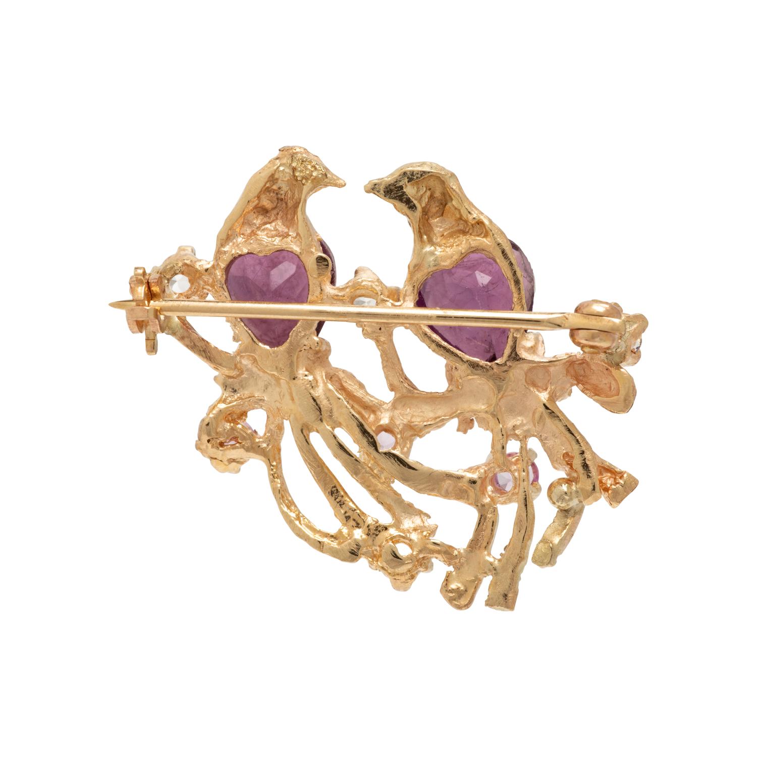Yellow Gold Bird Brooch
