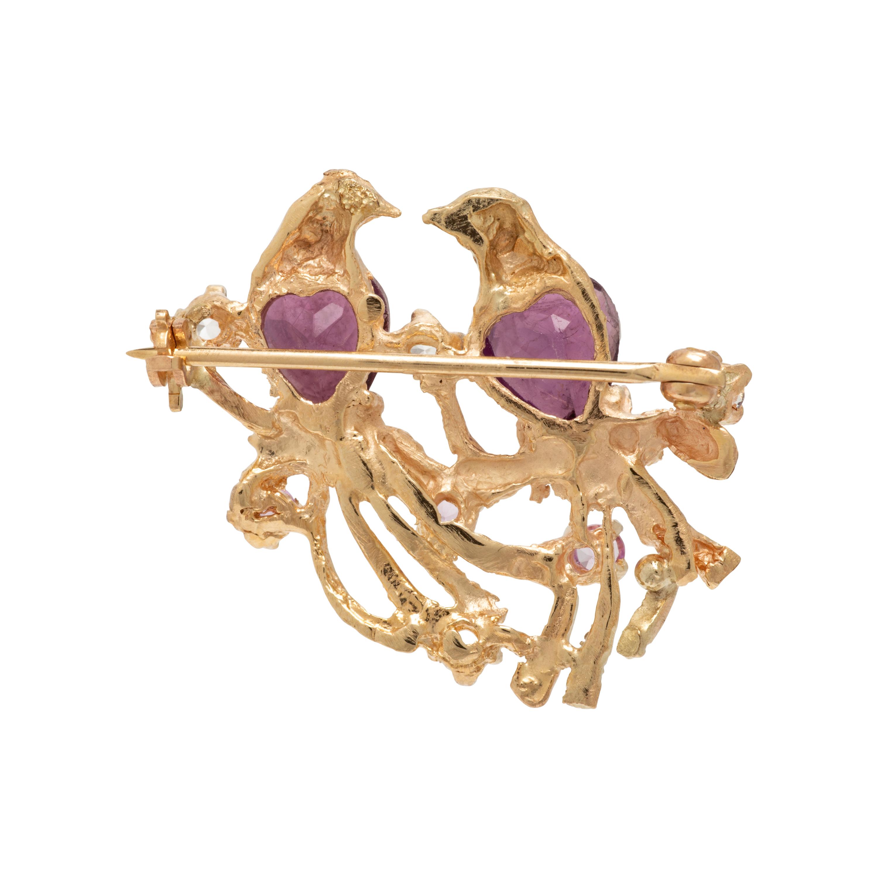 Yellow Gold Bird Brooch