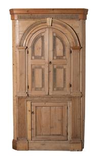 A George III Style Pine Architectural Corner Cupboard