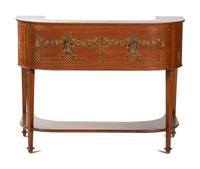 An Edwardian Style Painted Satinwood Carlton House Desk